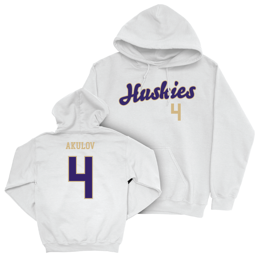 Men's Soccer White Script Hoodie   - Egor Akulov