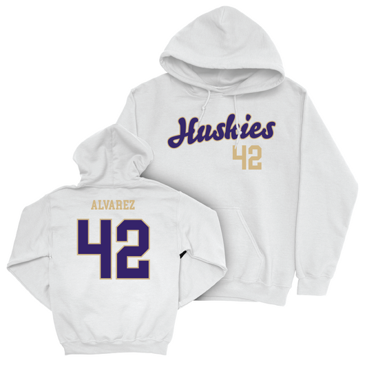 Softball White Script Hoodie     - Giselle Alvarez