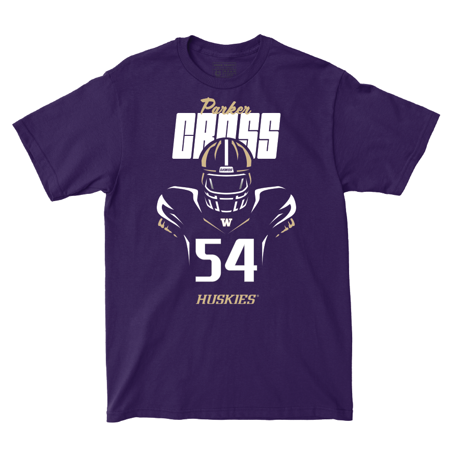 Football Silhouette Purple Tee   - Parker Cross