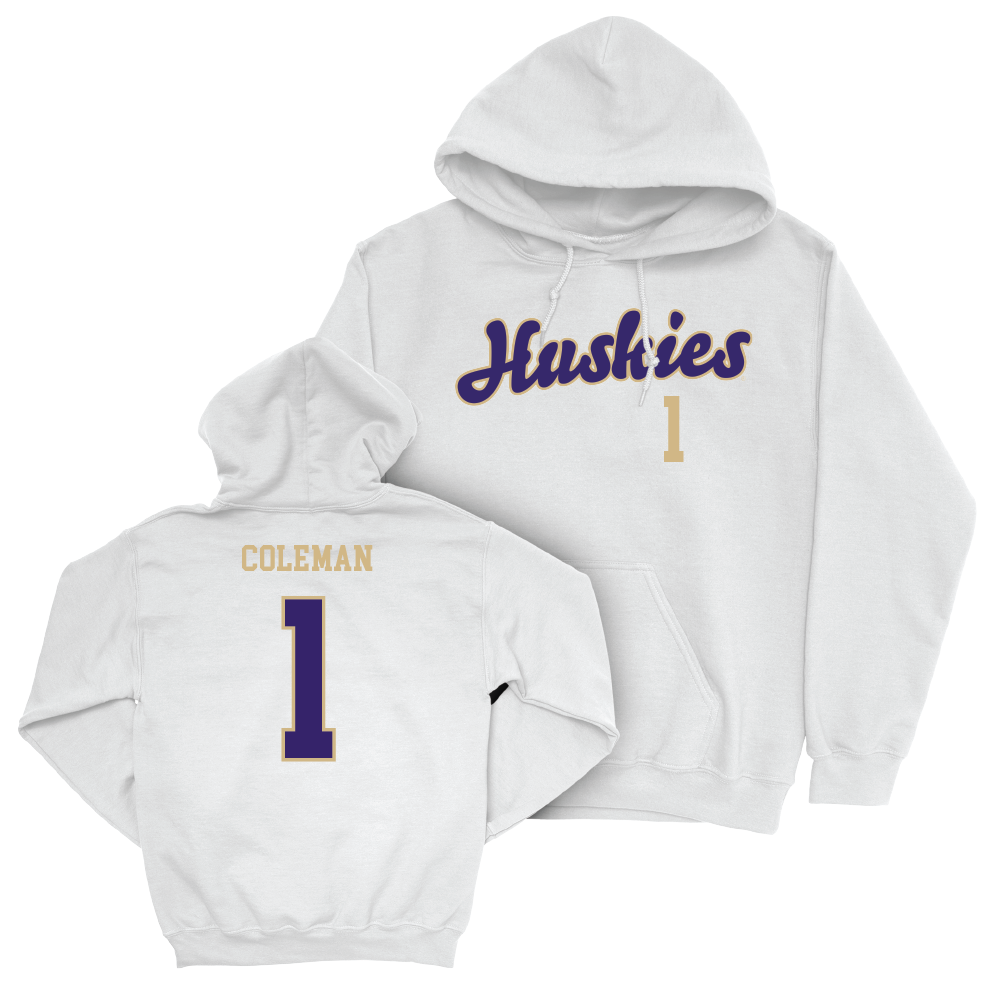 Football White Script Hoodie    - Jonah Coleman