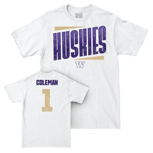 Football White Slant Comfort Colors Tee    - Jonah Coleman