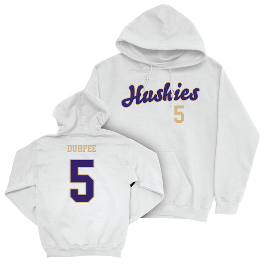 Football White Script Hoodie   - Zach Durfee