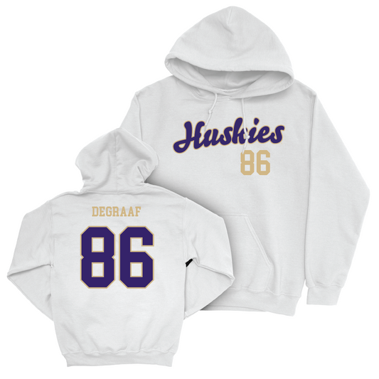 Football White Script Hoodie   - Decker DeGraaf