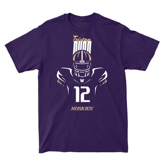 Football Silhouette Purple Tee   - Tristan Dunn