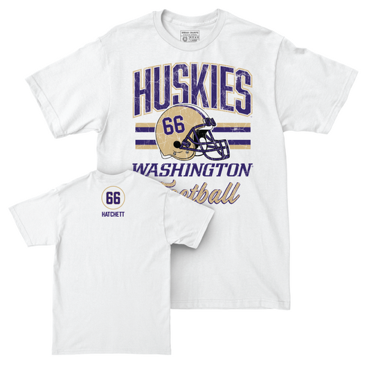 Football White Graphic Comfort Colors Tee   - Landen Hatchett