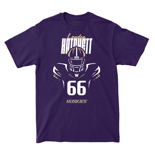 Football Silhouette Purple Tee   - Landen Hatchett