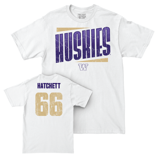 Football White Slant Comfort Colors Tee   - Landen Hatchett