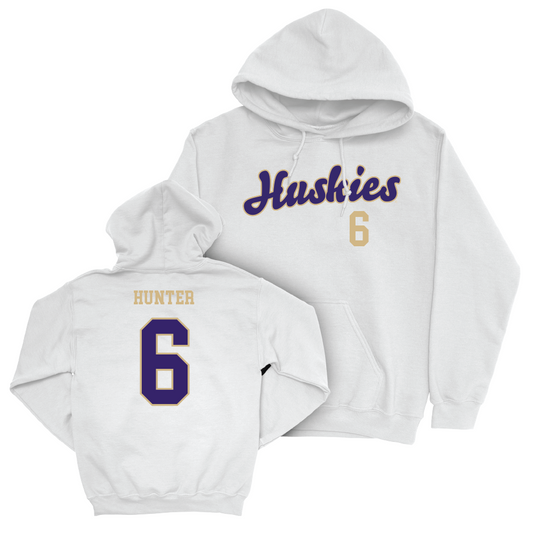 Football White Script Hoodie   - Jeremiah Hunter