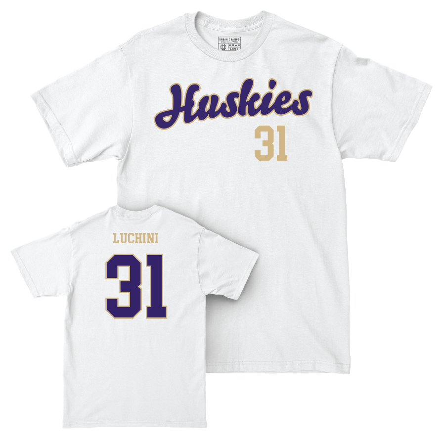 Football White Script Comfort Colors Tee   - Luke Luchini