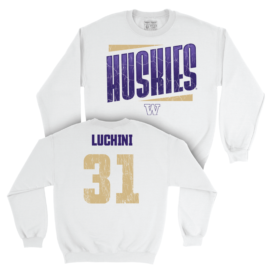 Football White Slant Crew   - Luke Luchini