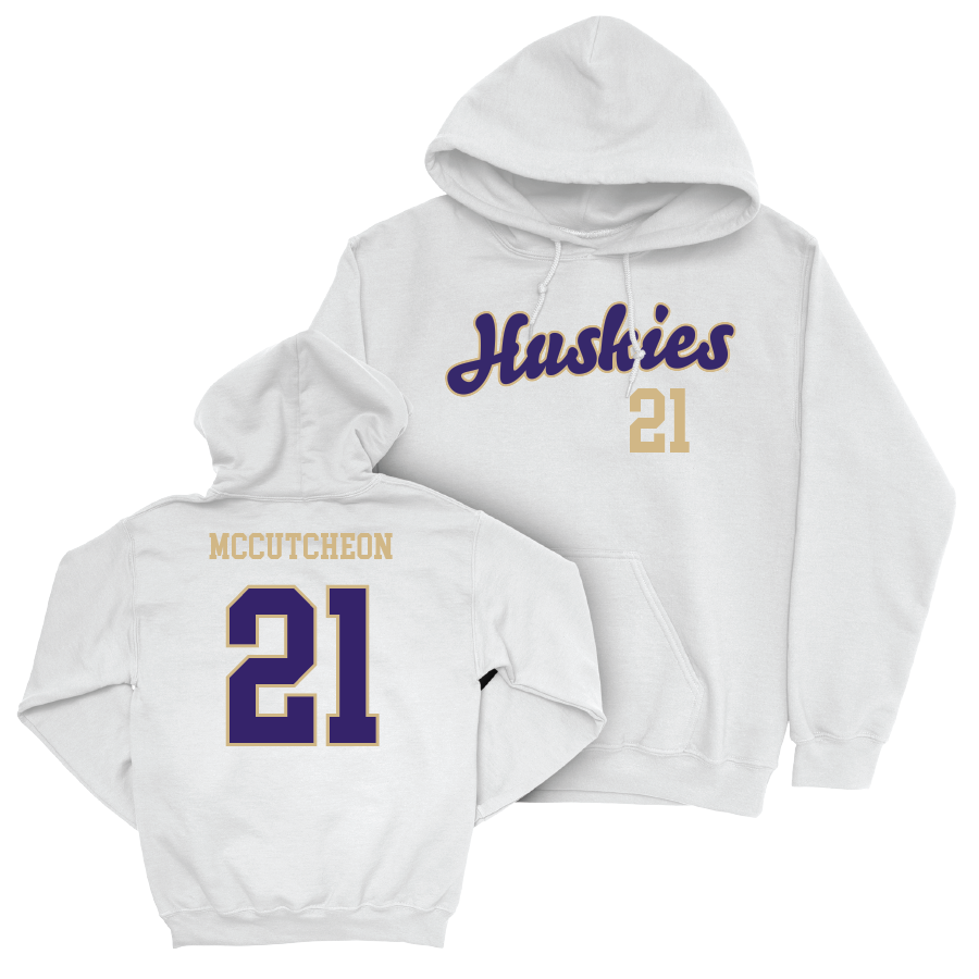 Football White Script Hoodie   - Dyson McCutcheon