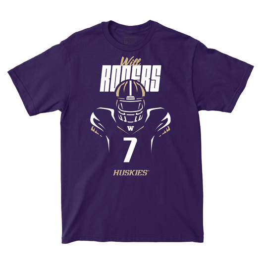 Football Silhouette Purple Tee    - Will Rogers