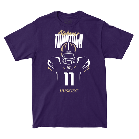 Football Silhouette Purple Tee   - Alphonzo Tuputala