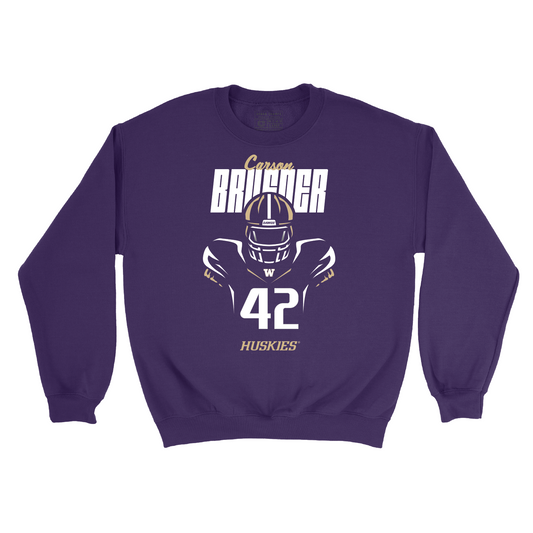 Football Silhouette Purple Crew - Carson Bruener Youth Small