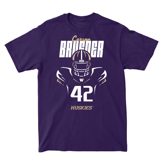 Football Silhouette Purple Tee - Carson Bruener Youth Small