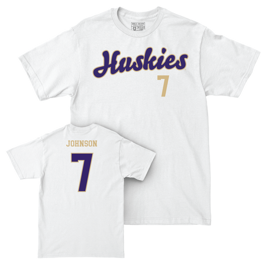 Football White Script Comfort Colors Tee - Dillon Johnson Youth Small