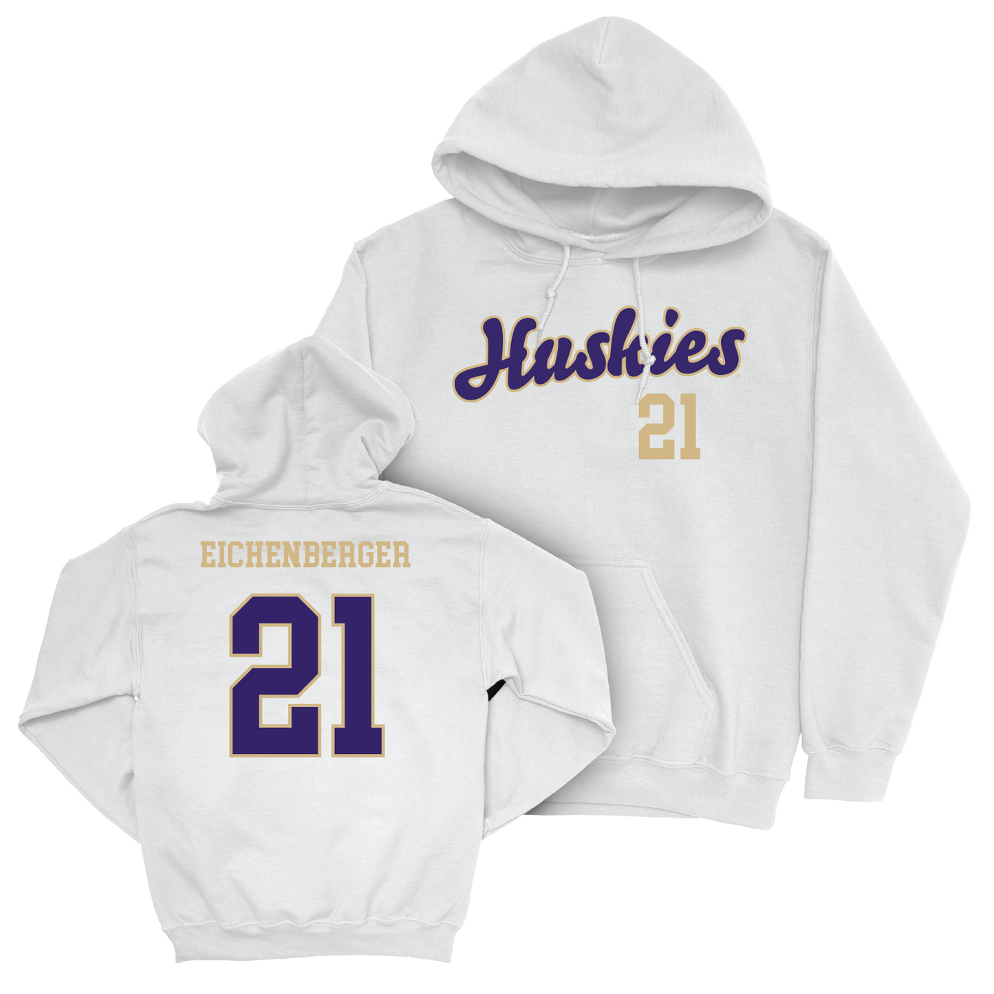 Women's Soccer White Script Hoodie - Kalea Eichenberger Youth Small