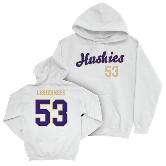 Football White Script Hoodie - Logan Lisherness Youth Small