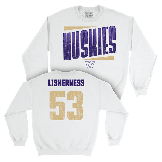 Football White Slant Hoodie - Logan Lisherness Youth Small