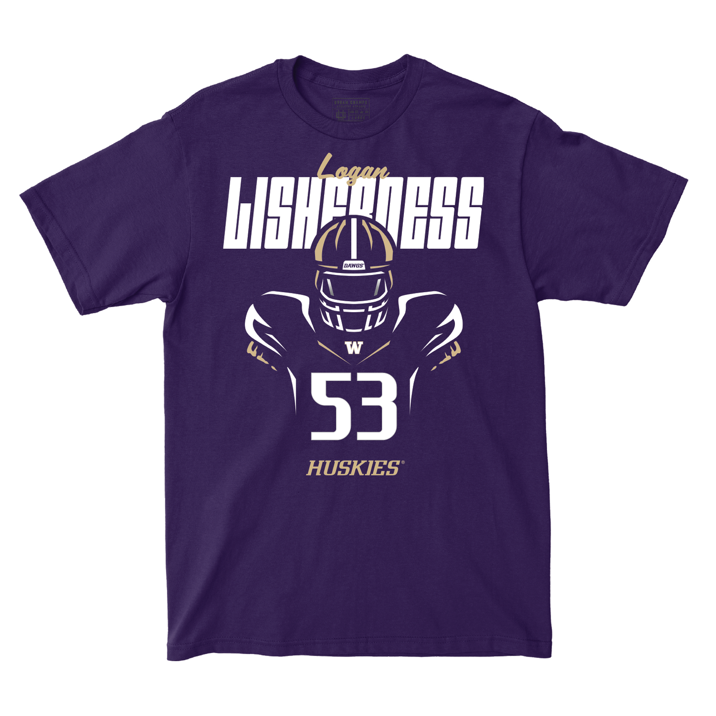 Football Silhouette Purple Tee - Logan Lisherness Youth Small