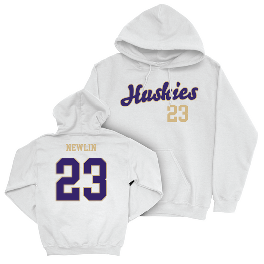 Women's Soccer White Script Hoodie - Lucy Newlin Youth Small