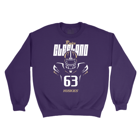 Football Silhouette Purple Crew - Roice Cleeland Youth Small