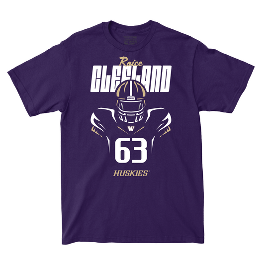 Football Silhouette Purple Tee - Roice Cleeland Youth Small