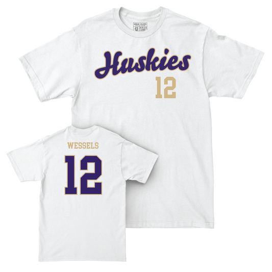 Women's Volleyball White Script Comfort Colors Tee  - Katy Wessels