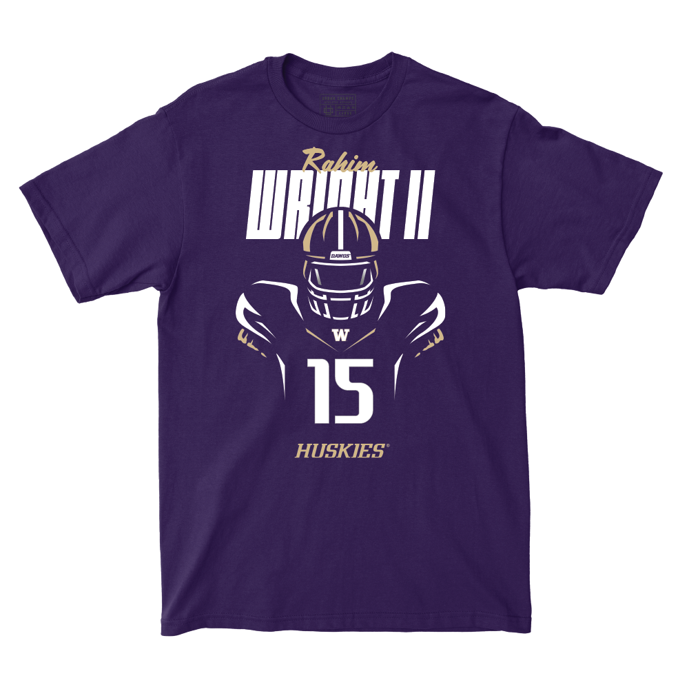 Football Silhouette Purple Tee    - Rahim Wright II